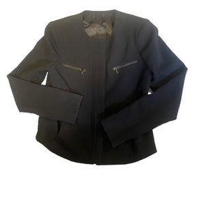 Vintage Black button up lined blazer jacket